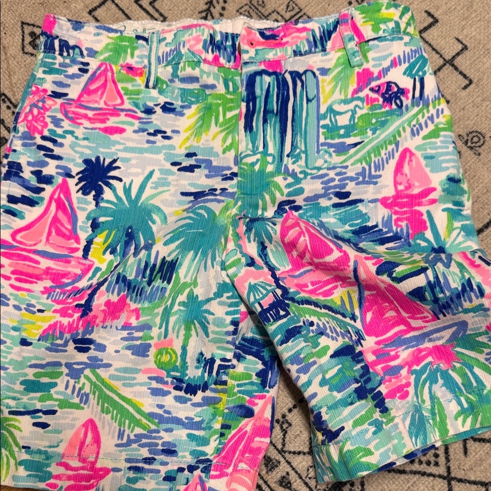 Lilly Pulitzer Kids Tropical Print Shorts - Pink and Blue